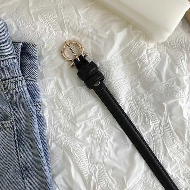 Stylish Cozy And Womens Pu Leather Belt With Chic Gold Buckle Available In Multiple Color Choices