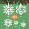 18/36pcs Merry Christmas Paper Snowflakes Glitter White Double-Sided Xmas Tree Pendants Lightweight Snow Flakes Charm