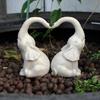 Pair of Love Elephant Sculptures Resin Statue for Garden and Home Decoration Great for Anniversaries and Valentines Day