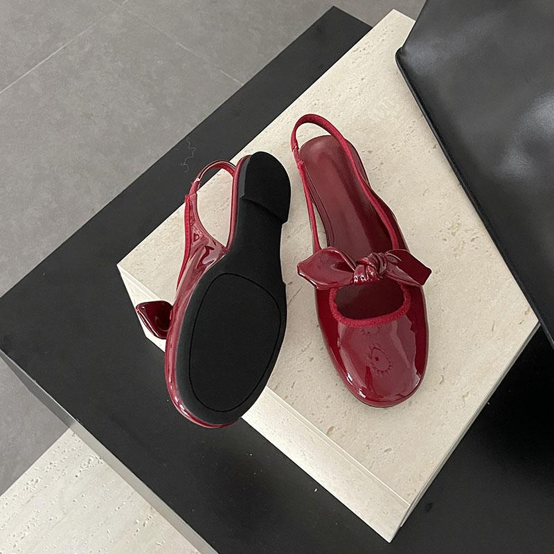 Fashion Fashion Round Toe Ladies Flats Sandals Slip On Shoes Butterfly-Knot Female Shallow Women Flats Sandals Shoes Big Size 43 Lady