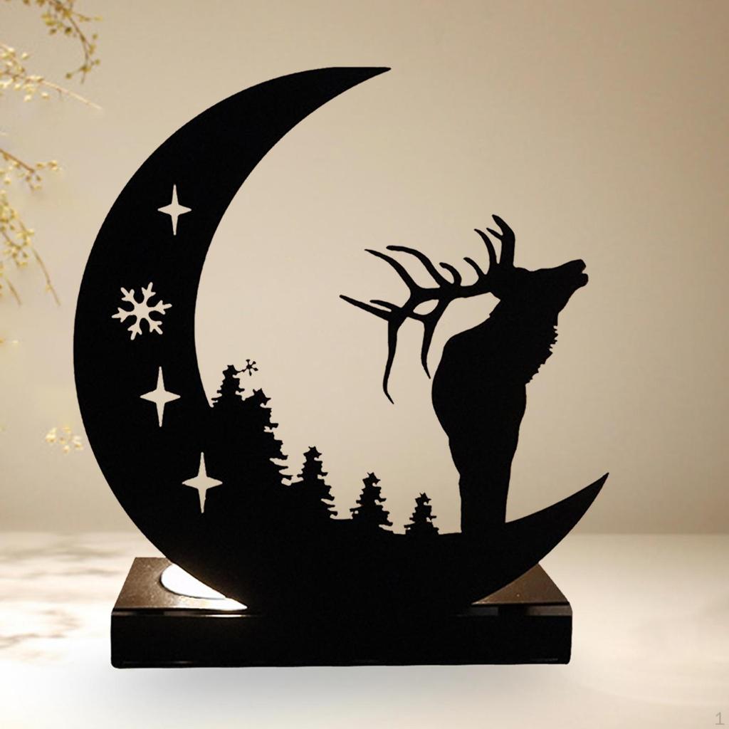 Candle Holder Metal Candlestick Candleholder Creative Tealight Moon Stand for Festival