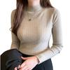 DMFU Rib Knit Perfect for and Highly Perfect for Fall and Long Sleeve Simple Design Women's Sweater, Layering, Versatile, Stretchy, Winter. High-Neck,
