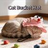 Round Brim Cat Bucket Hat Adjustable Cat Baseball Cap Colorful Pet Sun Hat  Outdoor