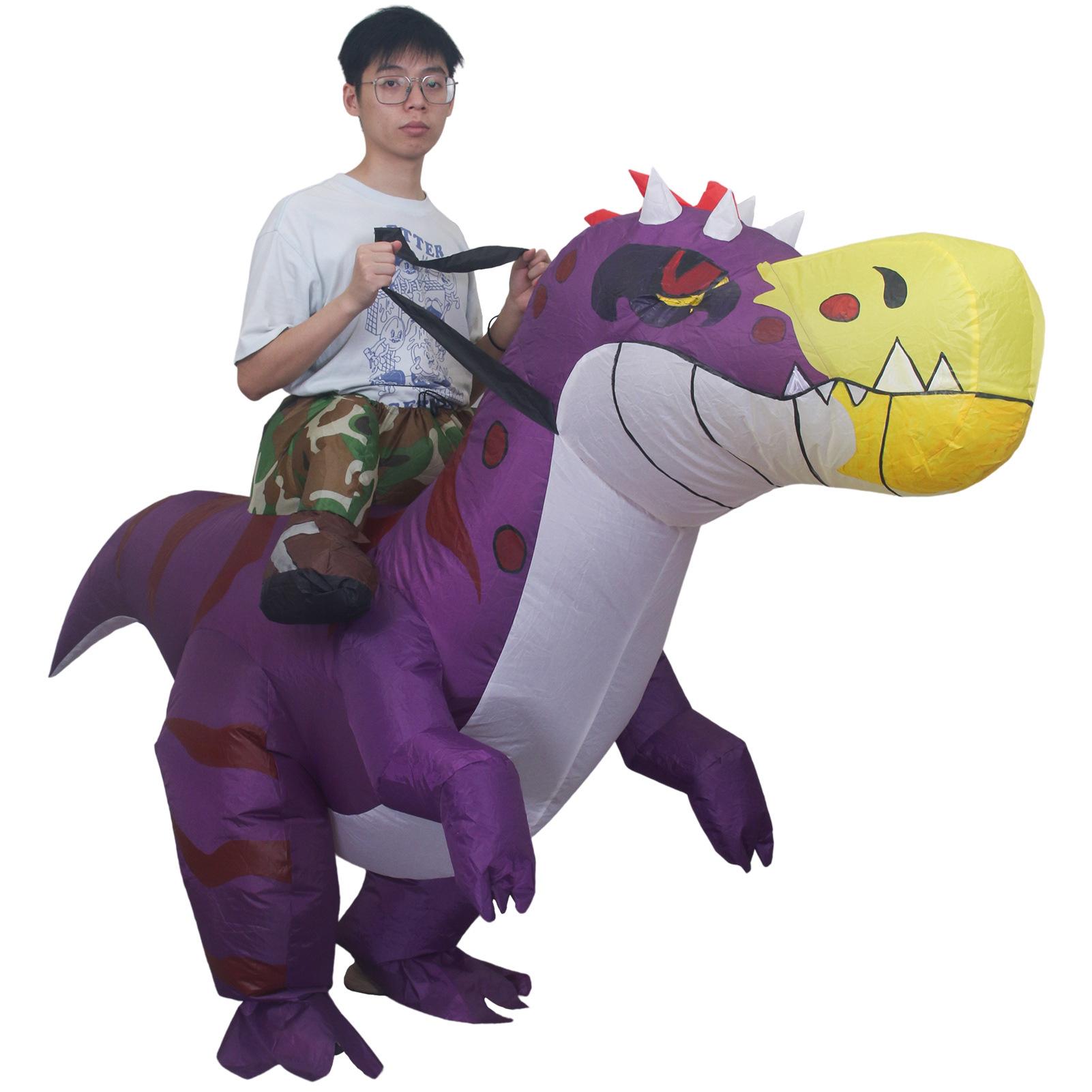 Новый костюм на Хэллоуин  Езда на Тираннозавре Рексе , надувная кукла-костюм, костюм для выступлений One size fits all for adults