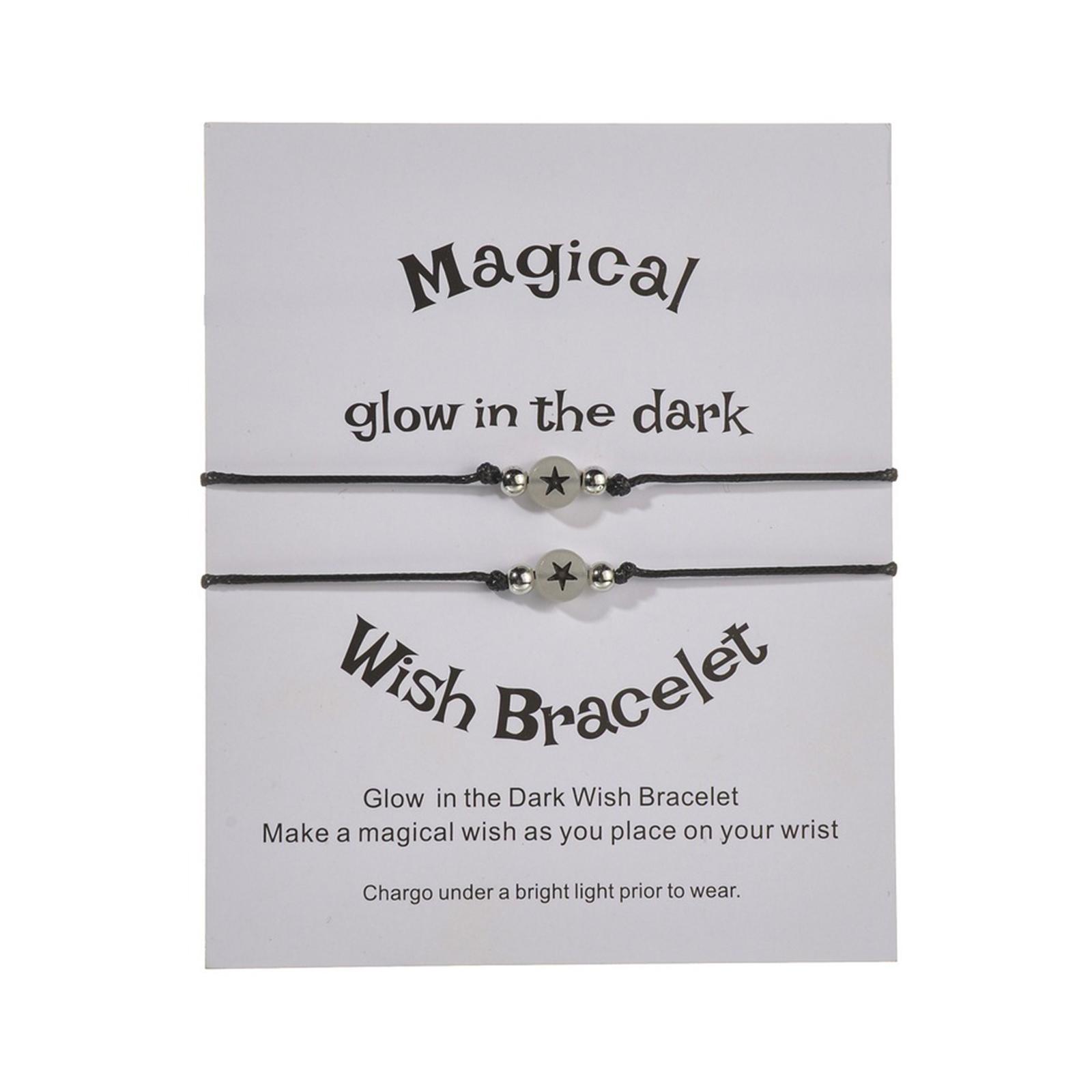 

Набор браслетов из светящихся бусин, водонепроницаемый веревочный браслет, плетеные браслеты, акриловая текстура, идеально подходит для женщин и пар 2990