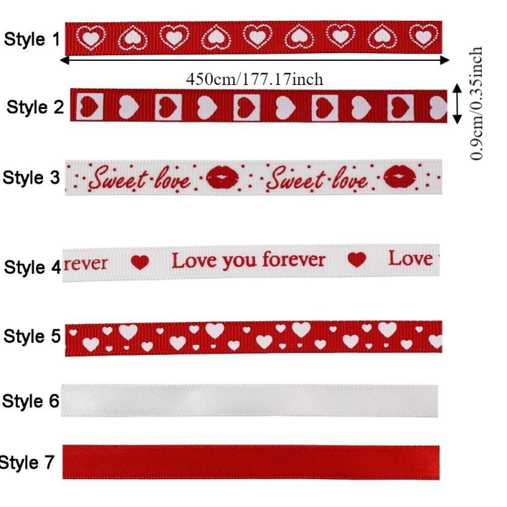 Single-Sided Heart Print Ribbon 5 Yards Bouquet Packaging Ribbon Gift Packaging Ribbon  DIY