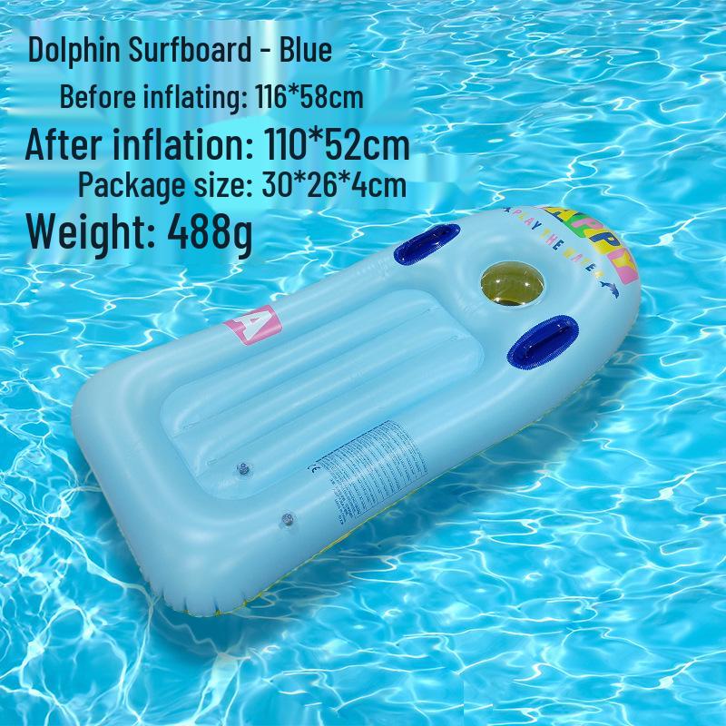 Eco-Friendly Children's Inflatable Surfboard: Thickened PVC Floating Board with Handle for Summer Water Play.