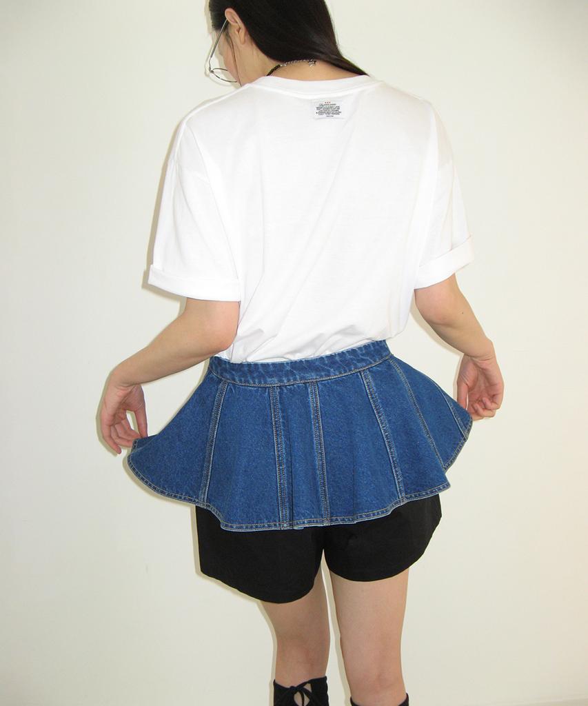 RONRON Ribbon Chatonne Over Fit T Shirt White