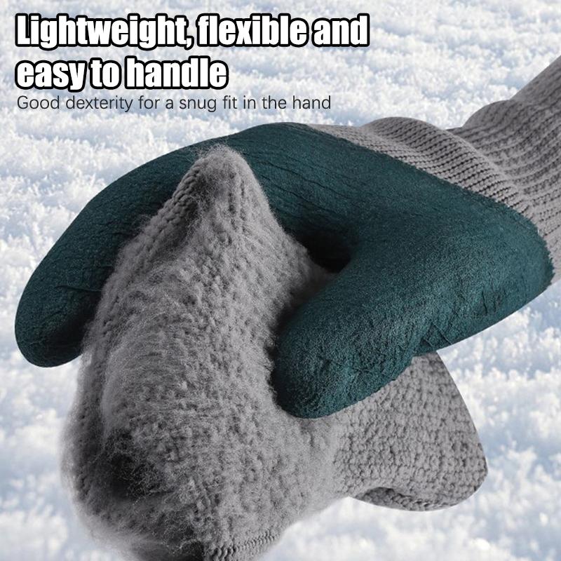Vinterfortykkede og fløyelsbelagte dekkgummi Slitebestandige Anti-skli Byggeplass Arbeidsvernhansker Byggehansker