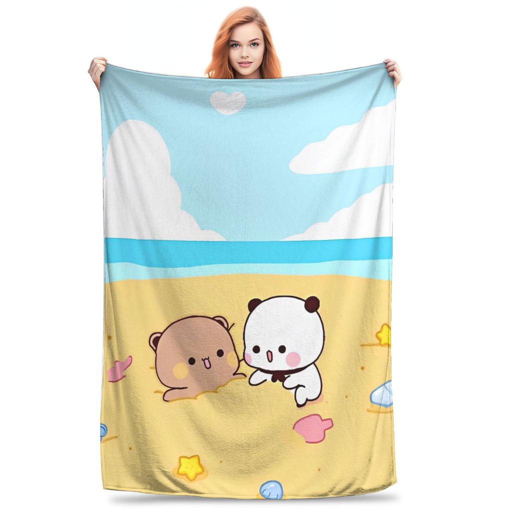 Bear Cartoon Cute Bubu Dudu Blankets Fleece Decoration Multi-function Super Soft Throw Blankets for Bed Outdoor Rug Piece