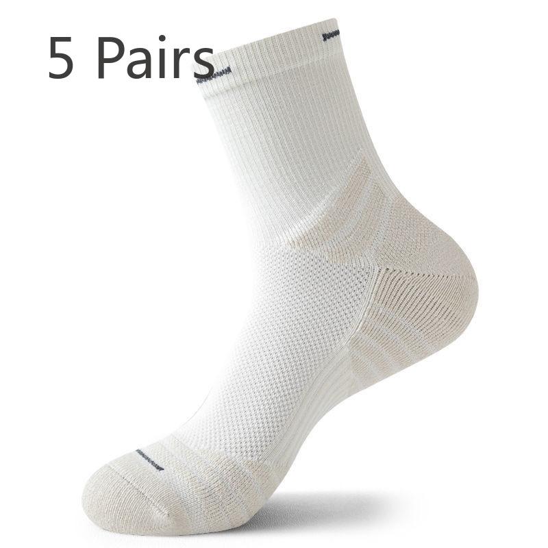 

5 пар мужских баскетбольных спортивных носков с полотенцем, толстых, впитывающих пот и дышащих, с длинными трубками 5 Pairs бежевый