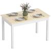 Dining Table for 4 To 6, Modern Kitchen Table with Wood Effect Tabletop, Thick Legs, 120L X 70W X 75Hcm, for Dining Room, Kitchen, Living Room, Oak