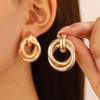 European & American Cold Style Metal Stud Earrings: Retro, High-End, Smooth Design with Personality Ear Cuffs