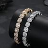 European and American Hip-hop Necklace 10mm Flip Button Zircon Rock Sugar Chain Men's Necklace Jewelry High-end Sense