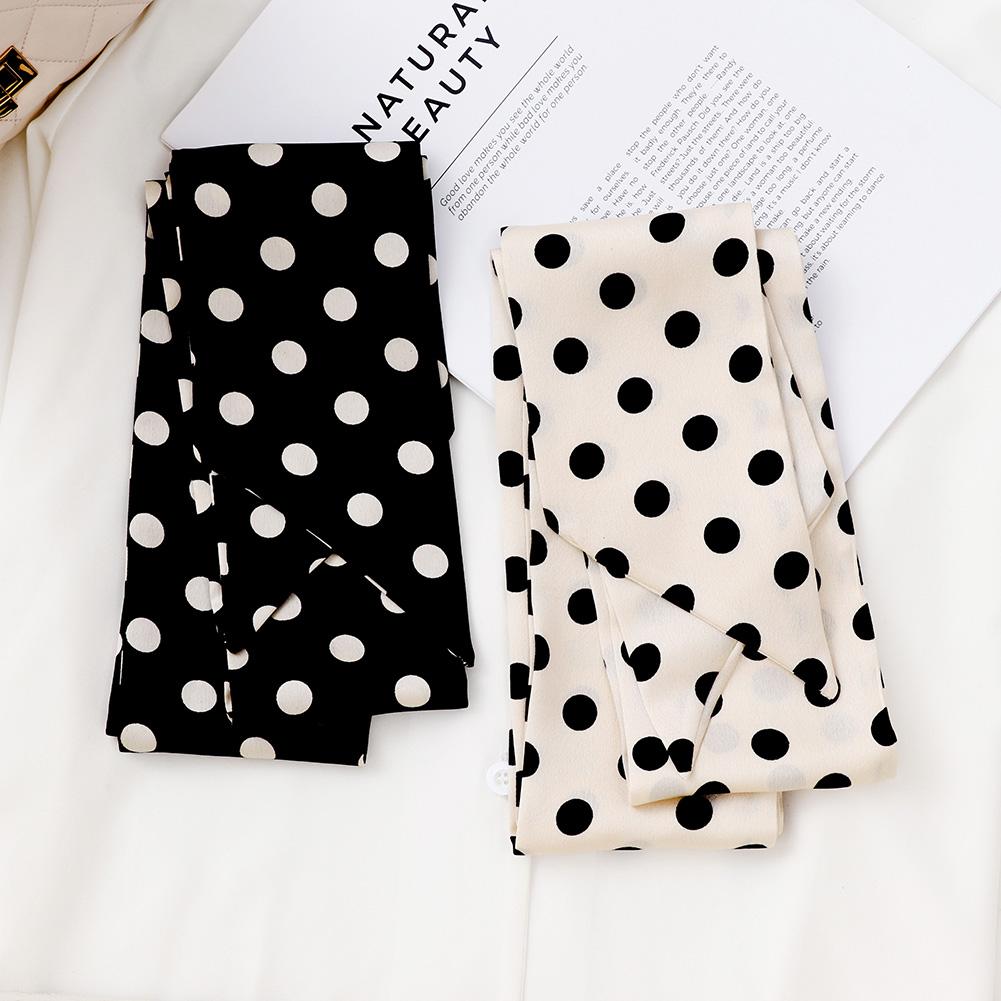 Fashion Polka Dot Silk Satin Scarf Women Handle Bag Ribbon Narrow Thin Neck Scarves Bandana Female Neckerchief Accessories