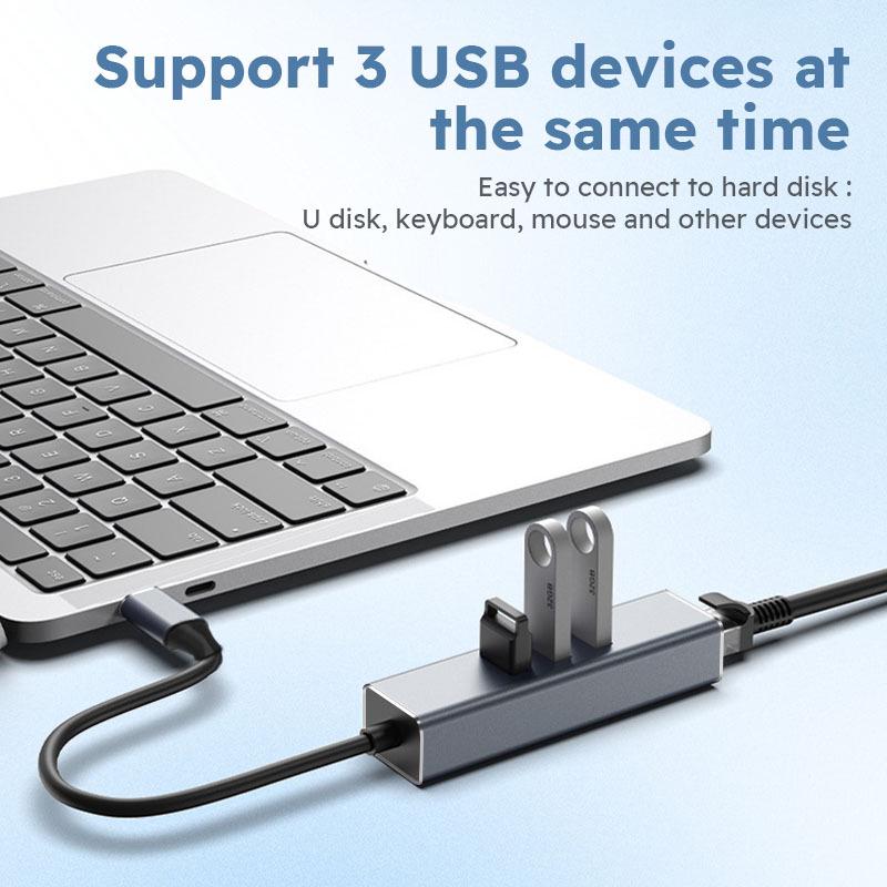 USB 3.0/Type-C to Gigabit Ethernet Multiport Docking Station for Phones, Tablets, and Computers