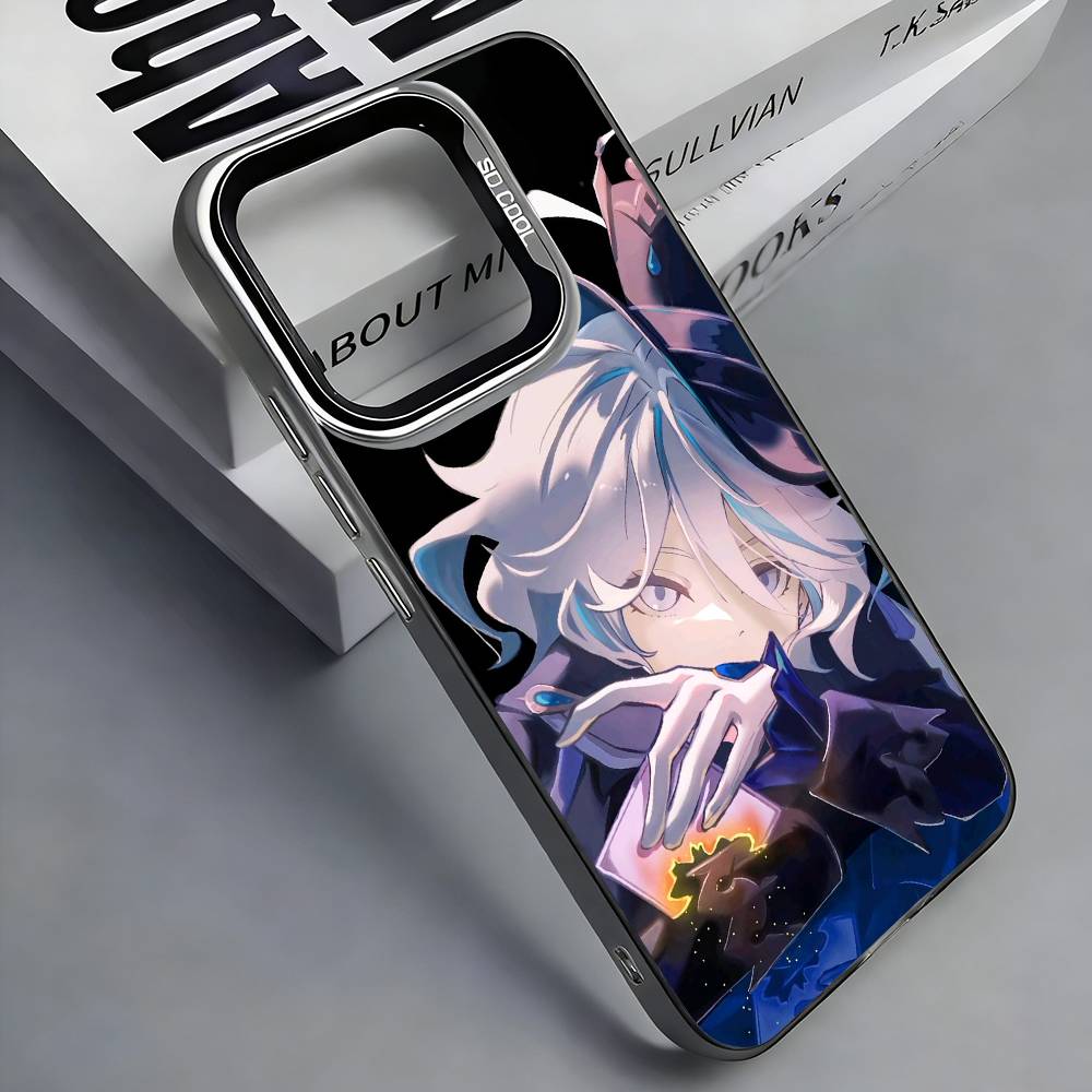F-Furina G-Genshin I-Impact Colorful Silver Back Phone Case For IPhone 17 16 15 14 13 12 11 Plus Pro Max Plus