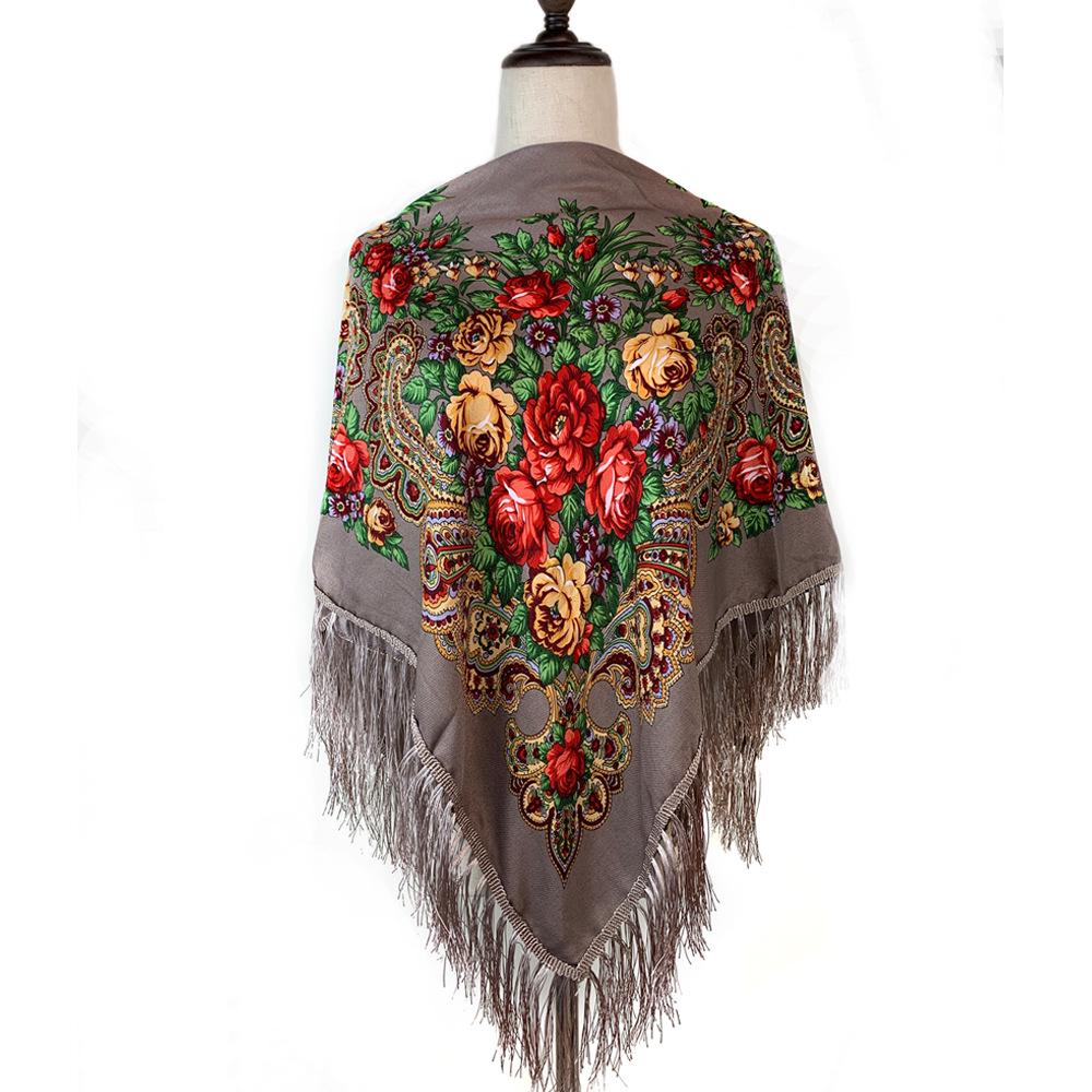 Bohemian Ethnic Tassel Floral Scarf - Year-Round Versatile Wrap