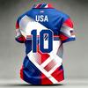 Men’s Casual Polo Shirt with Football Inspired Print and 2026 USA Flag Design Short Sleeve Comfortable Fit