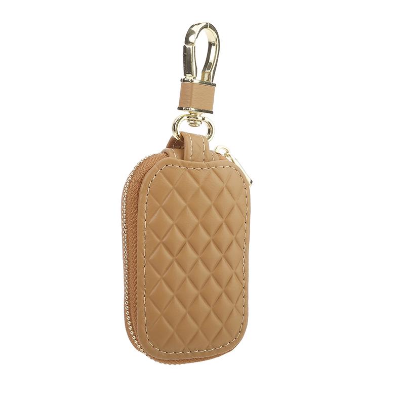 Leather Car Key Case Wallets Universal Car Key Chain Bag Car Remote Control Key Bag Unisex Pouch Zipper Car Key Case
