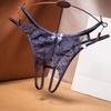 Seksikas läbipaistev tikandid lilledega pitsist stringid metallist sõrmus vibusõlme dekoor Avatav jalgevahe Madala kõrgusega õhukesed püksid