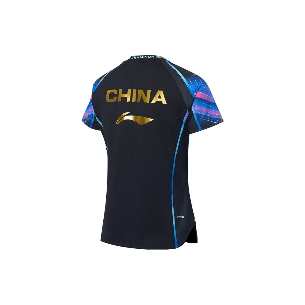 Li-Ning Moisture Wicking Quick Dry Competition Short Sleeve Raglan T-Shirt Women Tops Black AAYT030-1