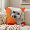 Elegant Simple Daily Toy Poodle Fruits Cushion Cover Linen Pillowcase Soft  for Sofa Bed Home Room Decor