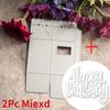 2pc Miexd Happy Birthday with Gift Boxes Metal Cutting Dies Embossing Paper Art Scrapbook Cutting Template DIY Letter Decoration Cutting Die