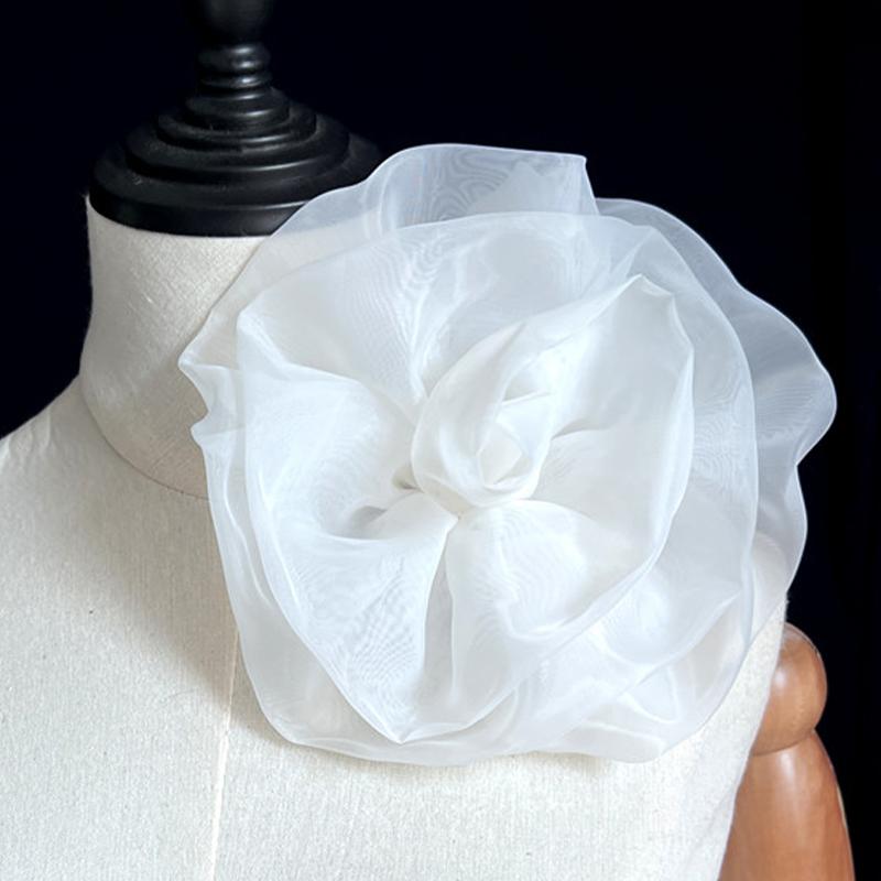 12cm Organza 3D Floral Trim Bridal Dress Applique Embellishment Patches Luxury Crafts Shoe Hat Sweater Dress Clothing Decor