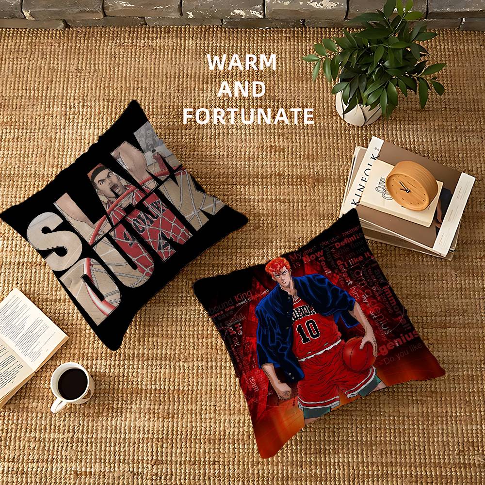 Japanese Cartoon S-Slam D-Dunk Office Cushion Pillowcase Car Cushion Cover45X45CM Lumbar Pillowcase Sofa Pillowcover