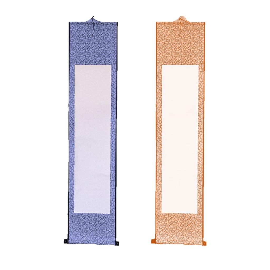 EXDUCT Hanging Set of Plain Japanese Calligraphy Gasenshi Perfect for Ink Japanese and Water Calligraphy Purple Scrolls, 2, White, Paper, Paper,