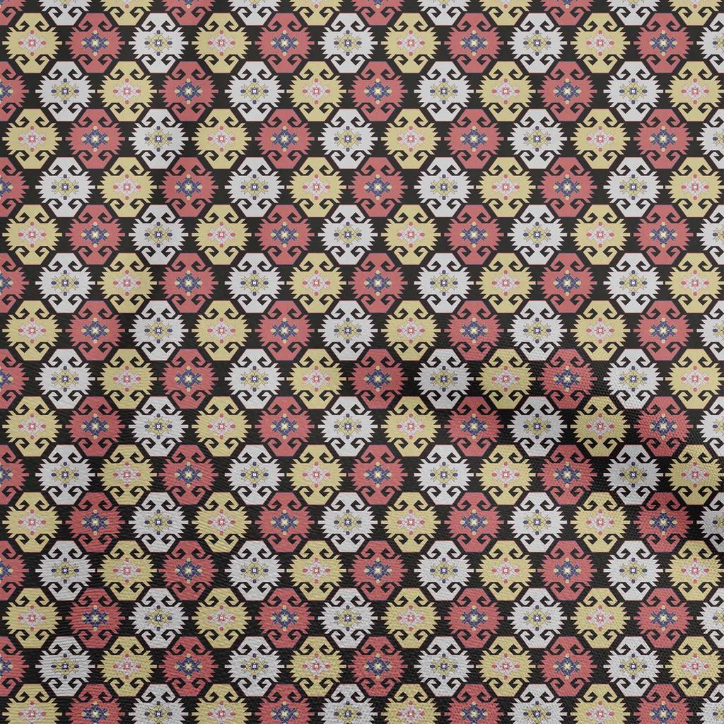 oneOone Cotton Flex Light Beige Fabric Asian Kilim Sewing Craft Projects Fabric Prints By Yard 40 Inch