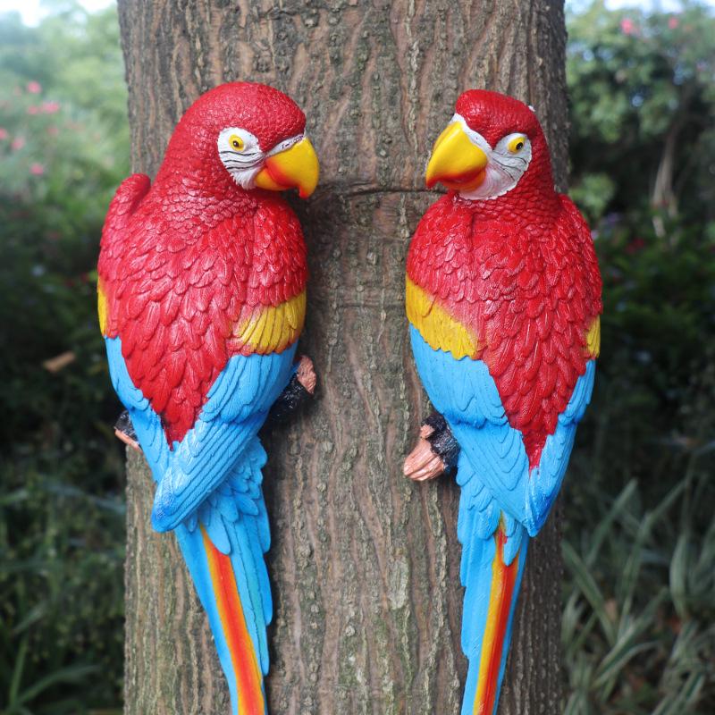 Creative Resin Macaw Cockatoo Small Bird Wall Hanging Ornament