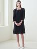 NOUVE Square Neck Stitch Dress - Black