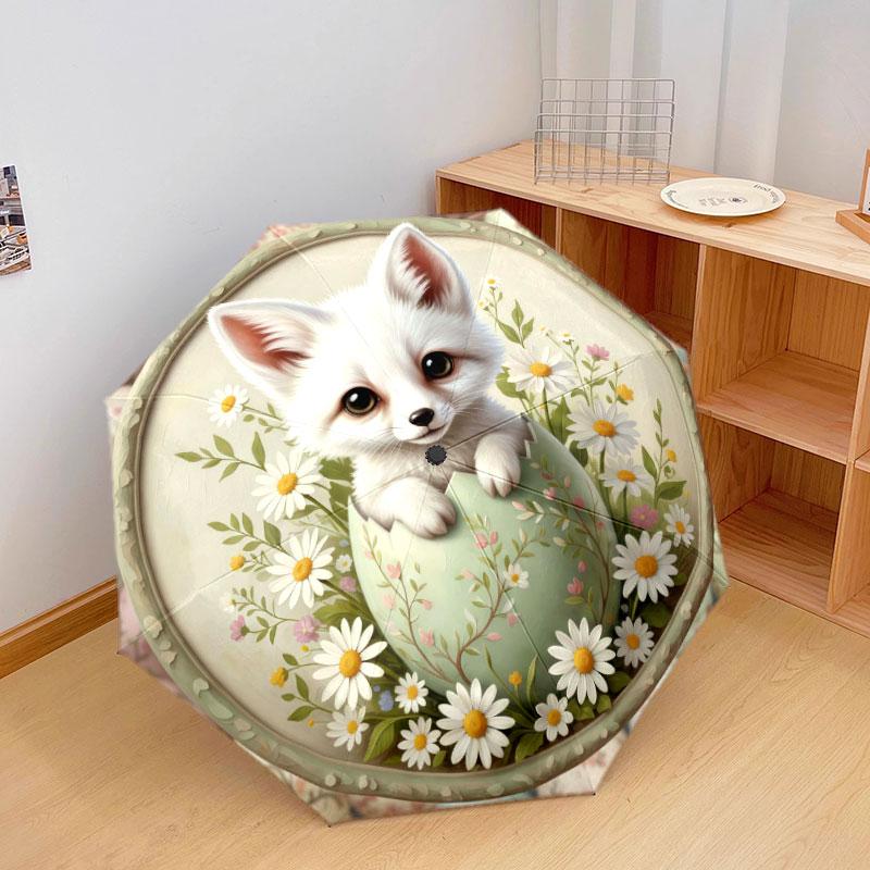 Cute Easteranimals Pattern Pattern New Style Umbrella, 1 Piece Automatic Folding Umbrella, Portable Travel Umbrella, Outdoor Umbrella, Birthday Gift