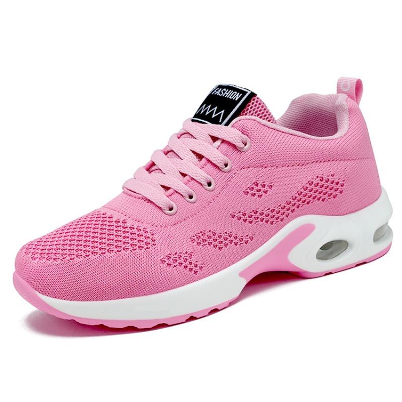 Women's Spring Cross-border Sports Shoes, Plus Size Soft Sole Running Shoes, Air Cushion Breathable Mesh Casual Sneakers