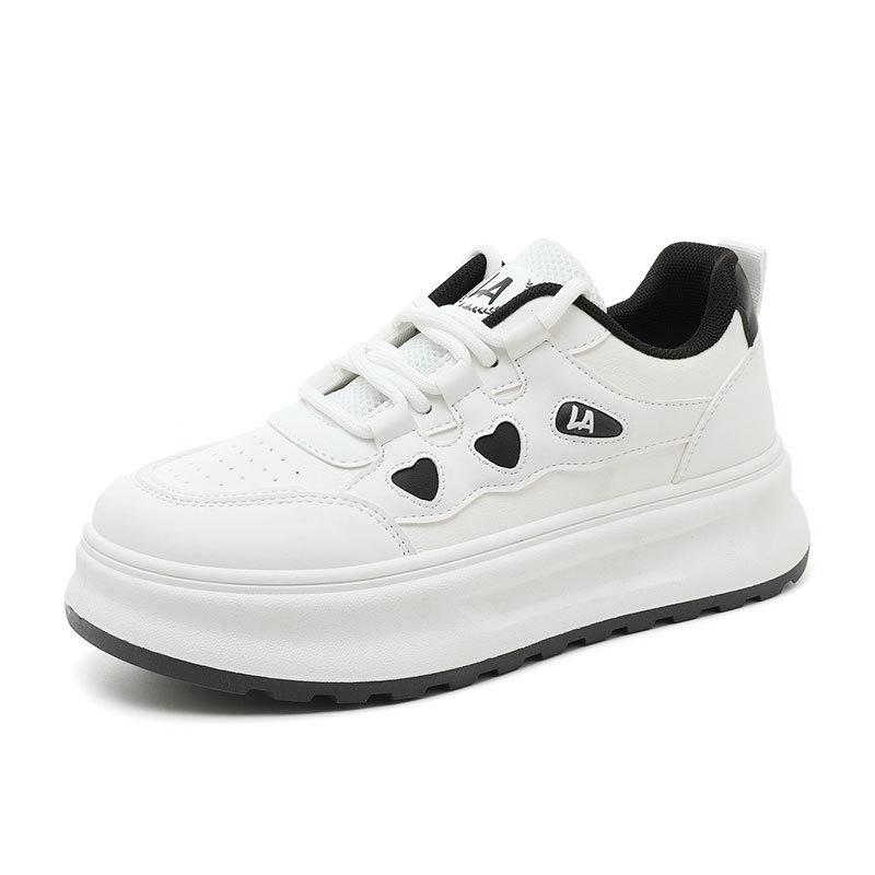 

ZY1825 White Breathable Height-Increasing Thick-Soled Sneakers for Spring/Autumn 37