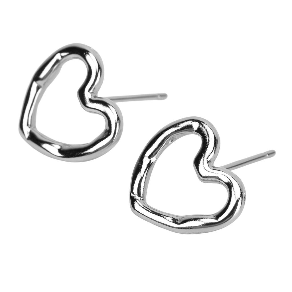 Ear Studs Hollow Heart Shape Exquisite Fashionable Versatile Stud Earrings for Daily Dating Work