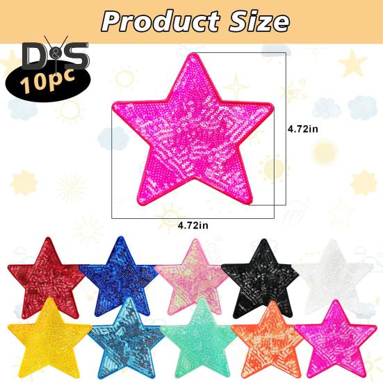 20 buc. Petice de pânză în formă de pentagramă cu paiete, culori diferite, pulover, rochie, bluză, decor, bricolaj, cusătură, plasture, accesorii pentru îmbrăcăminte, petrecere de nuntă