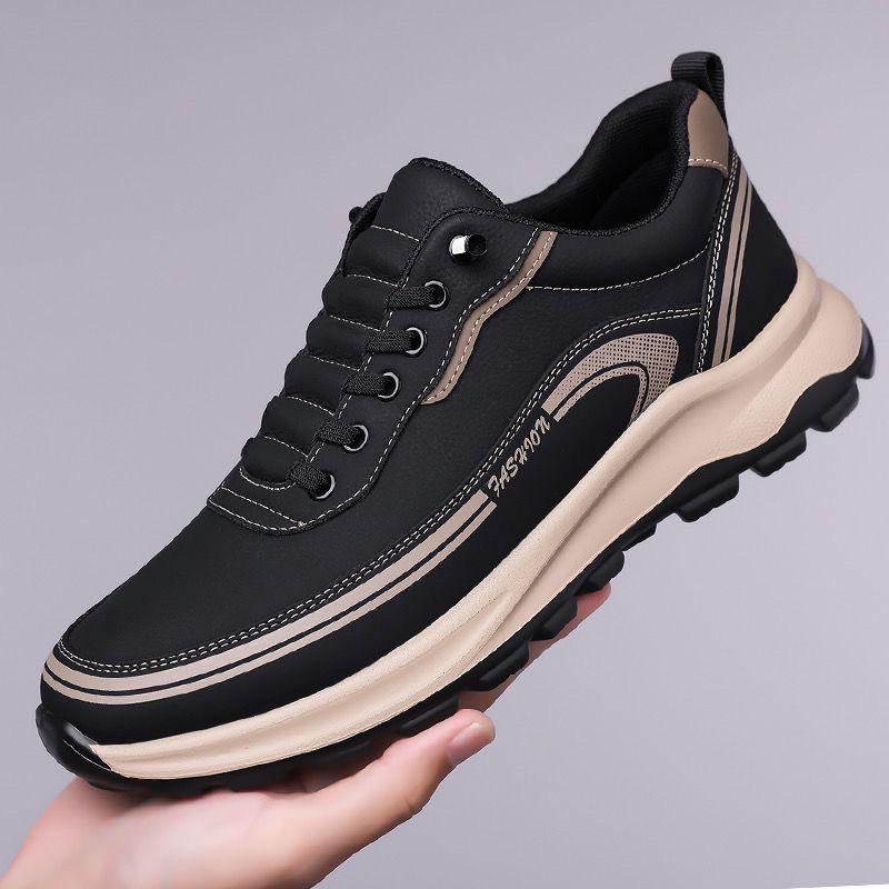 Men s Summer Lightweight Breathable Leather Slip-On Casual Shoes 39