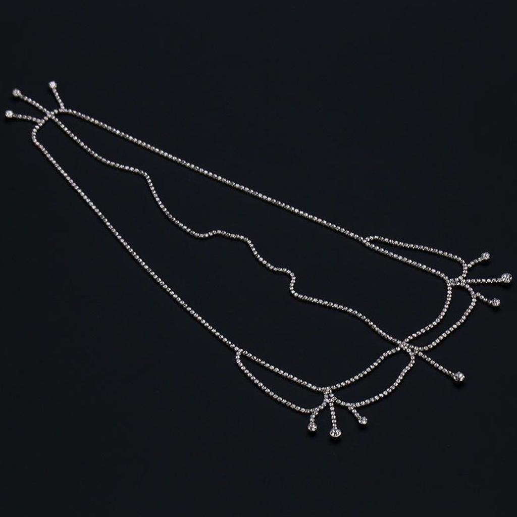Women Headpiece With Sparkling Rhinestones Tassels Head Chain Head Jewelry For Formal Occasion and Cultural Celebration