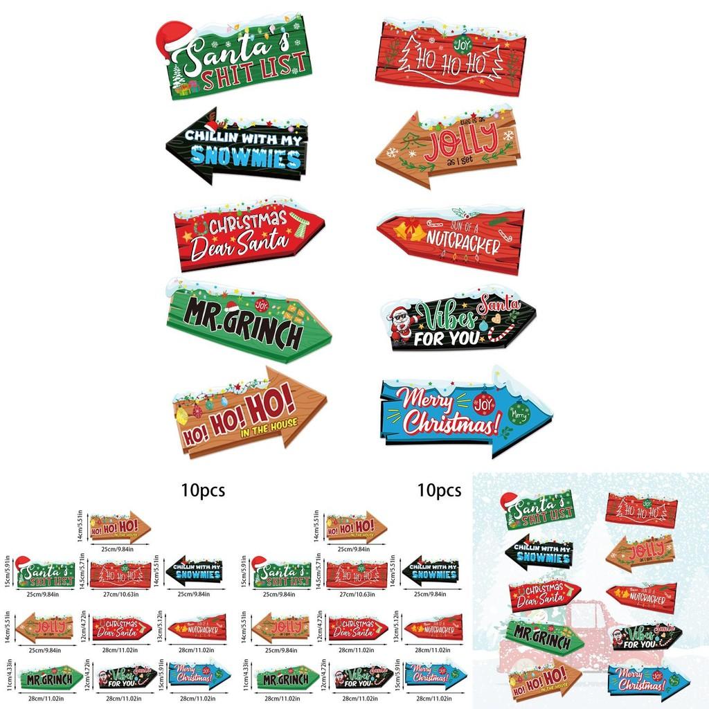 Christmas Festival Signage Set With Paper Direction Signs For Outdoor Festive Decor