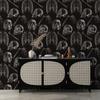 Dark Colored Glass Skull Wallpaper Chic Black Transparent Skeleton Wall Contact Paper Halloween Festival Self Adhesive Wallpaper