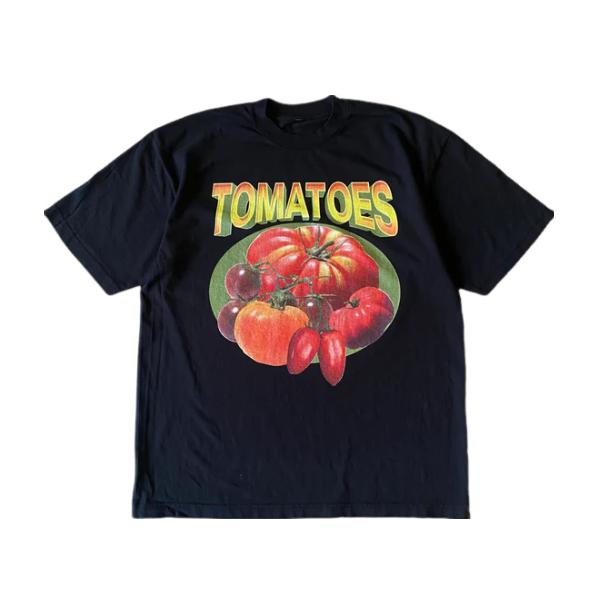 

Летняя новинка Y2K Классический томатный принт Белая футболка с круглым вырезом из чистого хлопка Парная футболка Harajuku Топ Женская одежда XL