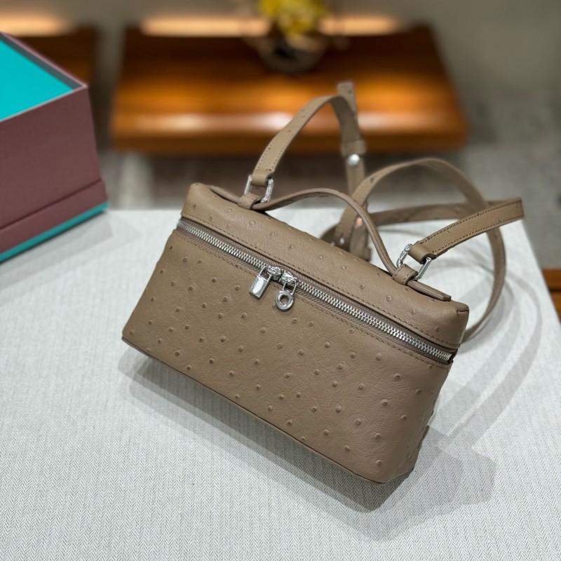 Genuine Leather Ostrich Small Box Bag - Versatile Shoulder Crossbody Handbag
