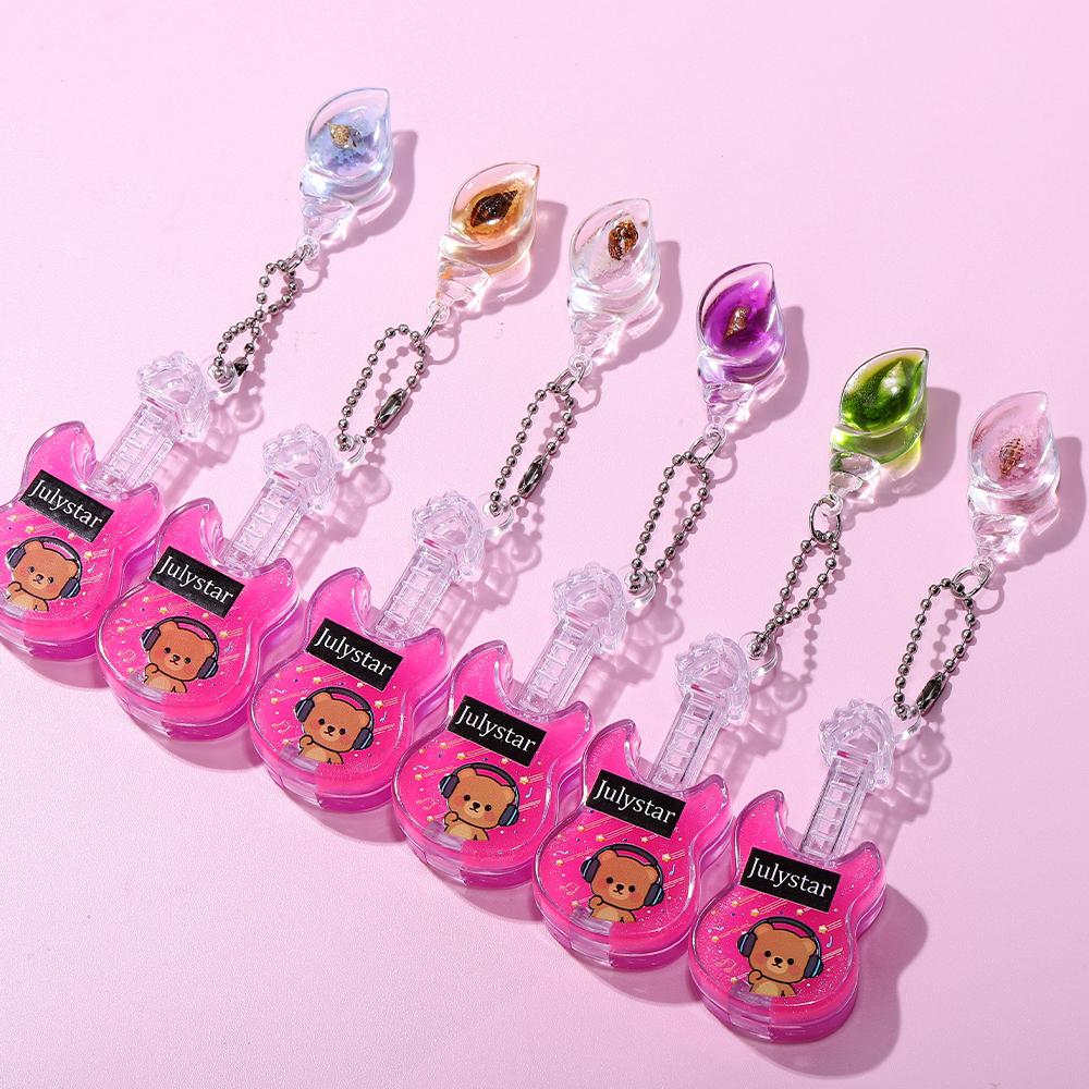 Julystar Portachiavi Balsamo Labbra Lucido Lucidalabbra Trasparente Rosa Idratante Lunga Durata Labbra Luminose Trucco per Donne Ragazze