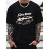 Men's Summer Casual Sports Fashion T-Shirt Cotton , Soft, Breathable, Loose Fit, Regular Fit Crew Neck T-shirt, Stylish Business Casual Style
