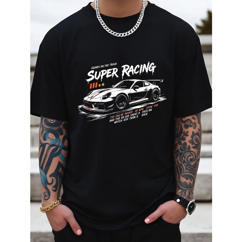 Men's Summer Casual Sports Fashion T-Shirt Cotton , Soft, Breathable, Loose Fit, Regular Fit Crew Neck T-shirt, Stylish Business Casual Style