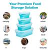 Collapsible Silicone Food Storage Container,Bento Lunch Boxes For Kitchen, Microwave Safe. Foldable Design Saves Your Space.