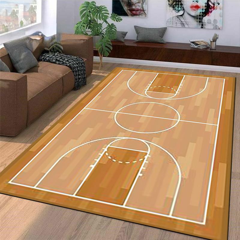 Basketball Court Print Carpet for Bedroom Living Room Decor Stylish Suitable for Use As an Anti-slip for Living Room Bedroom Sofas